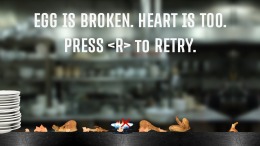 egg is broken. heart is too